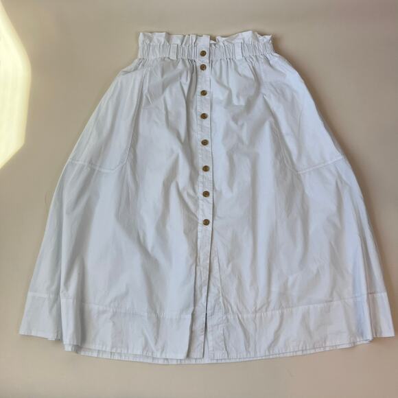 Everlane White Button-Front Mini Skirt - Picture 2 of 12